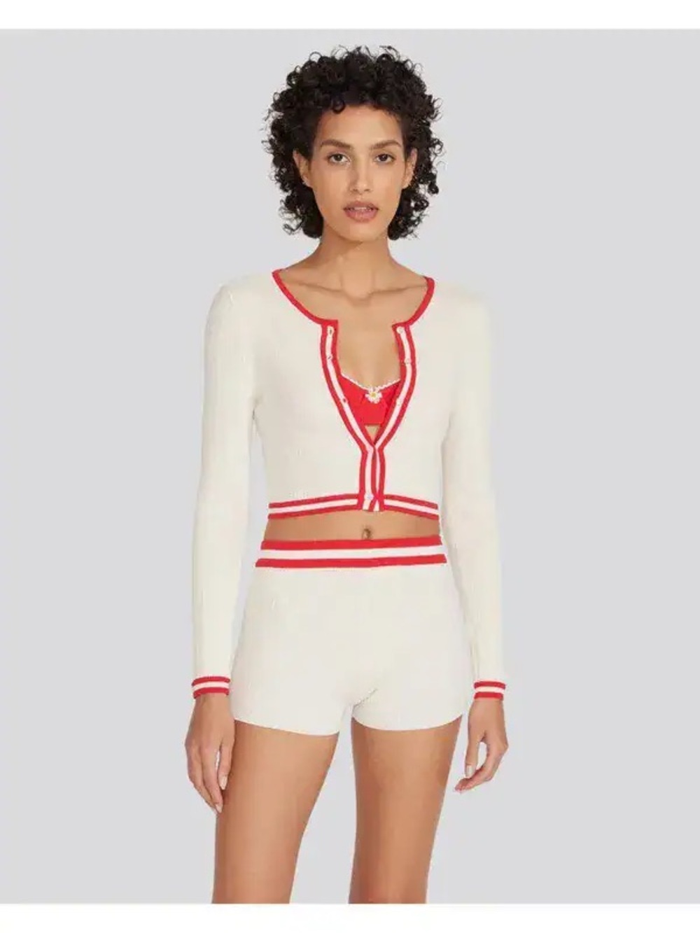 Solid & Striped Red/White The Fleur Cardigan